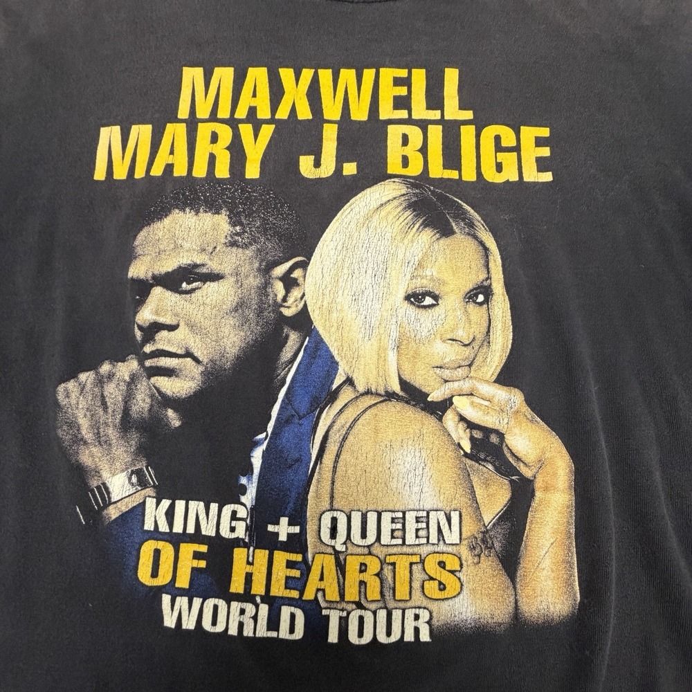 Maxwell Mary J Blige T Shirt Mens 2XL King Queen Hearts 2016 Tour Concert - Picture 2 of 8